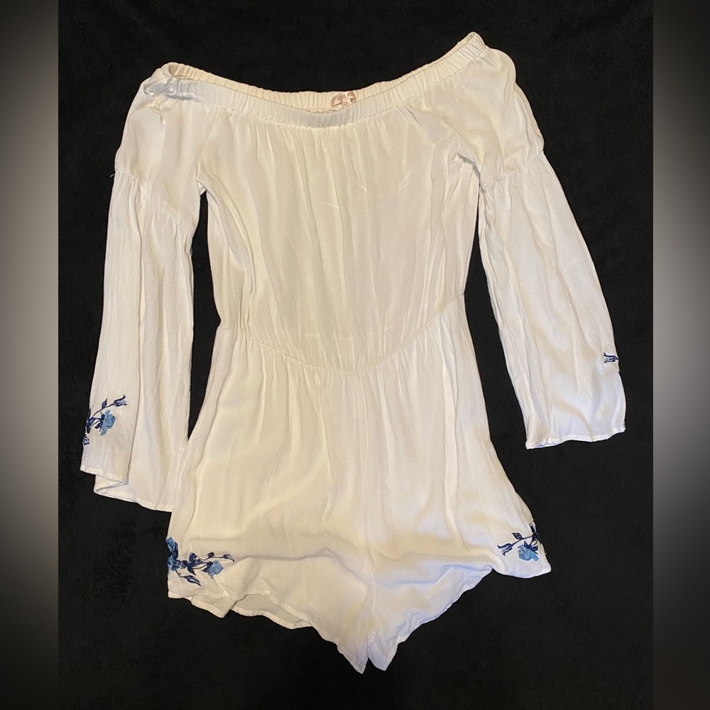 Off the Shoulder Long Sleeve Romper